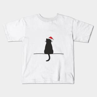 Cat Christmas Santa Claus Decoration Gift Kids T-Shirt